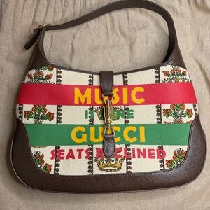 Large Gucci Jackie 1961 Hobo Limited Edition Canvas and Leather Purse